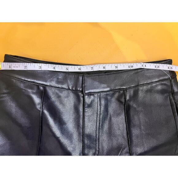 Line and Dot Reina Black Faux Leather Mid Rise Straight Leg Pants Size Small NWT - Picture 8 of 9